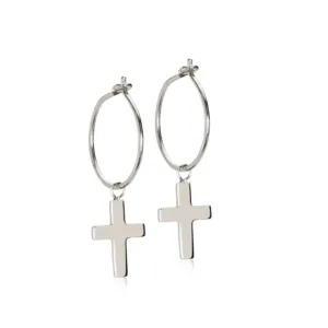 Blomdahl Pendant cross øreringer i titan