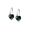 Blomdahl Heart øreringer i titan med black diamond-farget krystall