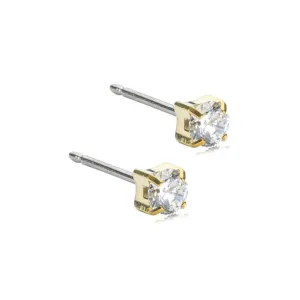 Blomdahl Tiffany ørepynt med gullfarget titan med c.zirkonia 4 mm