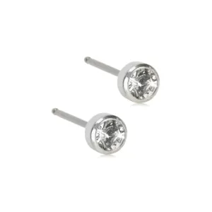 Blomdahl ørepynt med titanstift med blank krystall 4 mm