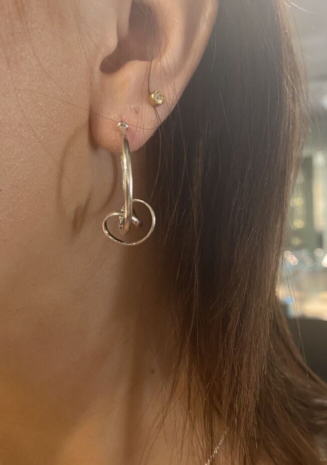 Georg Jensen "Torun- Forget med knot" øreringer i sølv