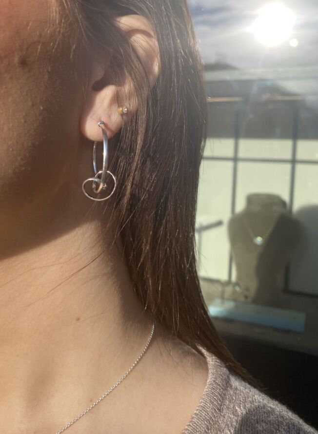 Georg Jensen "Torun- Forget med knot" øreringer i sølv