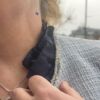 Infinity ring i hvitt sølv med blå krystall