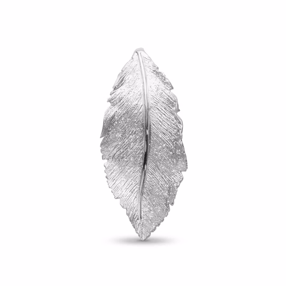 Catwalk Exclusive "Stardust Leaf brosch" brosje i rhodinert sølv