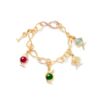 OLE LYNGGAARD COPENHAGEN Bird Family Charm i gult gull med cerise turmalin