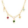 OLE LYNGGAARD COPENHAGEN Bird Family Charm i gult gull med cerise turmalin