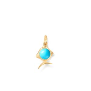 A3263-402-1 Charm i gult gull fra Ole Lynggaard, Young Fish med turkis