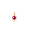 OLE LYNGGAARD COPENHAGEN Bird Family Pendant i gult gull med cerise turmalin