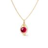 OLE LYNGGAARD COPENHAGEN Bird Family Pendant i gult gull med cerise turmalin