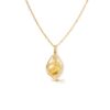 OLE LYNGGAARD COPENHAGEN Bird Family Pendant i gult gull med rutilkvarts
