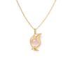OLE LYNGGAARD COPENHAGEN Bird Family Pendant i gult gull med rosenkvarts