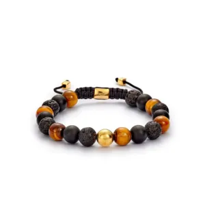 Paris Braided 8 mm armbånd blå og sort