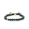 Tuscany Braided 6 mm armbånd grønn og sort