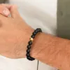 Onyx Matte Braided 8 mm armbånd sort