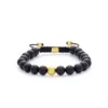 Onyx Matte Braided 8 mm armbånd sort