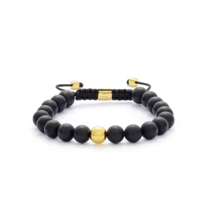 B00083 Onyx_Matte_Braided_8mm-Bracelet Onyx Matte Braided 8 mm armbånd sort
