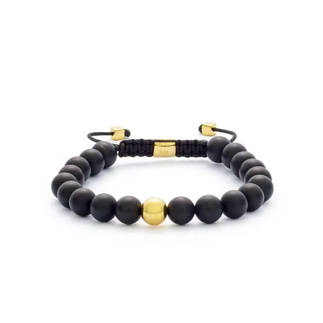 Onyx Matte Braided 8 mm armbånd sort