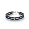 Bolo Leather blue armbånd to-radet flettet skinn