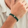 Bolo Leather Green armbånd to-radet flettet skinn