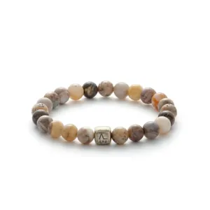 Bamboo leaf agat armbånd 8 mm multi-color