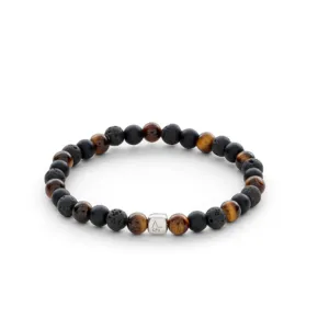 Los Angeles armbånd 6 mm brun og sort