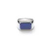 Rectangle Signet Ring Lapis i sølv