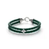 Bolo Leather Green armbånd to-radet flettet skinn