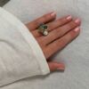 By Birdie "Ring Victoria rose aquamarine" i sølv med gult gull detaljer og akvamarin