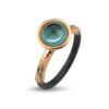 By Birdie "Ring Victoria rose aquamarine" i sølv med gult gull detaljer og akvamarin