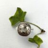 By Birdie Frida Signet Pavé Ring i sølv med diamanter og grønn ametyst