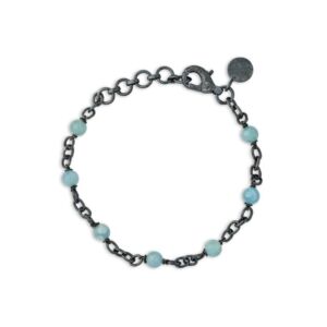 By Birdie Chain Fenton Aqua armbånd i sølv med akvamariner