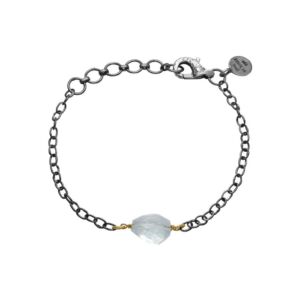 By Birdie "Artic Aqua" armbånd i sølv med gult gull og akvamarin