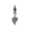 5090366 By Birdie Borean Heart Pavé Charm i sølv med diamanter og detaljer i gull