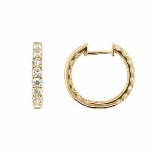 Ørering/ creol med 1,04 ct diamanter i gult gull 18 K