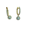 G182Y Ørering / creol med diamanter i gult gull 18 K med diamanter 0,43 ct