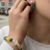 Susanne Friis Bjørner armbånd mix av sten og hjerte av rosenkvarts