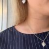 Spor Bladvev enkelt blad ørepynt i hvitt sølv