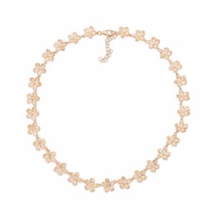 9925-4YG Catwalk Exclusive Stardust Flower collier i forgylt sølv small