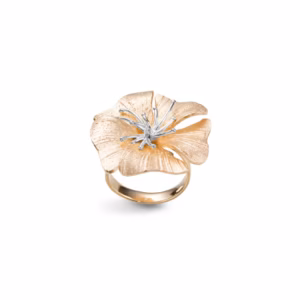 Catwalk Exclusive Stardust Flower Twocolor Hibiscus ring