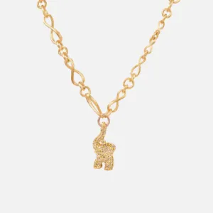 Elefanten i gult gull fra Ole Lynggaard , med 260 brune og oransje diamanter på totalt 0,88 ct. Perfekt på armbånd eller kjede.