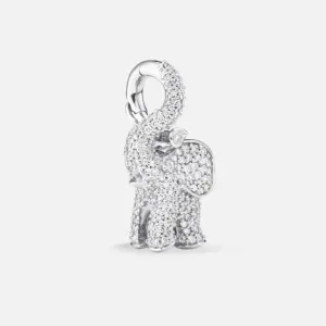 Ole Lynggaard pavé elefant anheng i hvitt gull. Er også en charms.