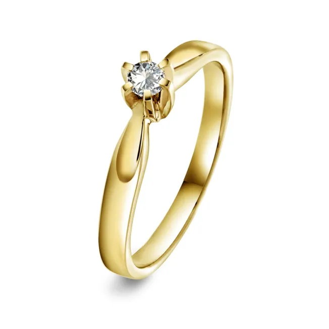 Enstensring Polaris i gult gull. Diamant 0,10 TW:SI
