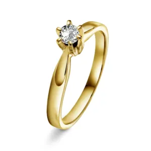 "Superstar" ring i gult gull med 0,20 TW SI
