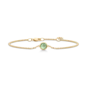 BR258GDGRATCR Primini Bracelet Grønn Amethyst Crystal julie sandlau Armbånd i forgylt sølv, Primini med krystall i midten regulerbar lengde, Ametyhst Green- lys grønn
