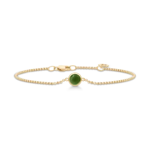 Armbånd Primini fra Julie Sandlau med mosegrønn agat i forgylt sølv.