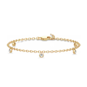 BR336GDCZ Grace Bracelet Julie Sandlau Grace armbånd i forgylt sølv med fem dinglende ledd med c.zirkonia