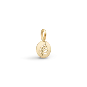 Signature Pendant small anheng i forgylt sølv med livets tre stanset ut i en rund plate