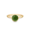 Julie Sandlau Primini Moss Green ring i forgylt sølv med krystall