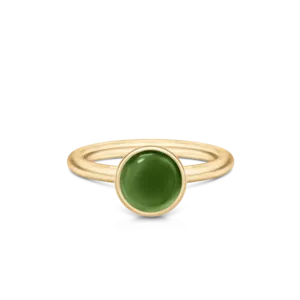 Julie Sandlau Primini Moss Green ring i forgylt sølv med krystall