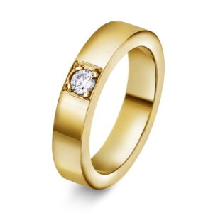 Alliansering fra EC 1914 laget i Sandnes gult gull med diamanter 0,15 ct